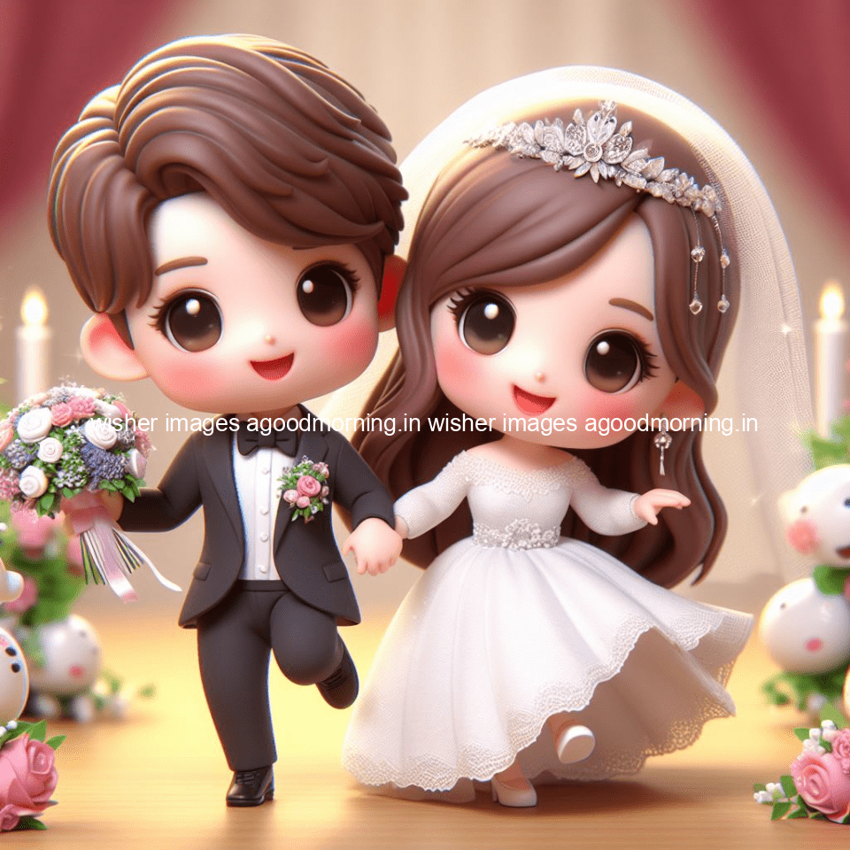 cute d couple wallpaper couple enjoy the wedding with beautiful wedding dress amazing background with flowers and blending colours ()