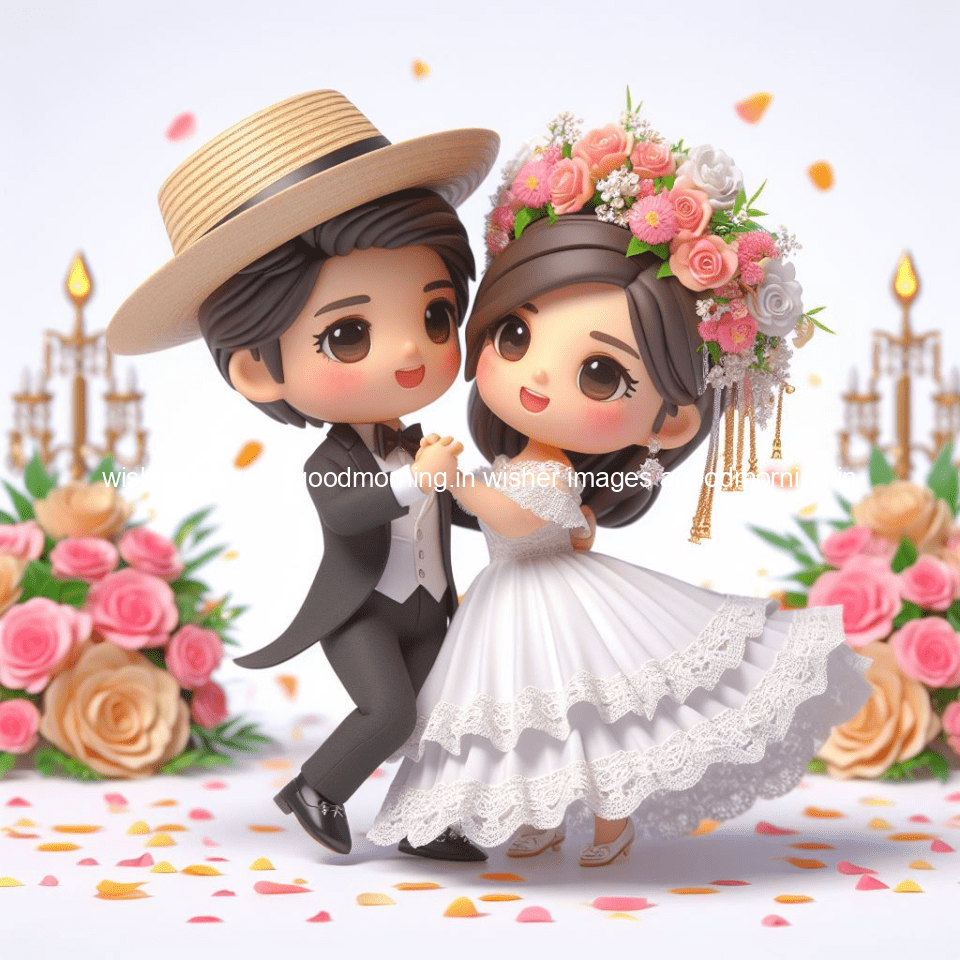 cute d couple wallpaper couple enjoy the wedding with beautiful wedding dress amazing background with flowers and blending colours ()