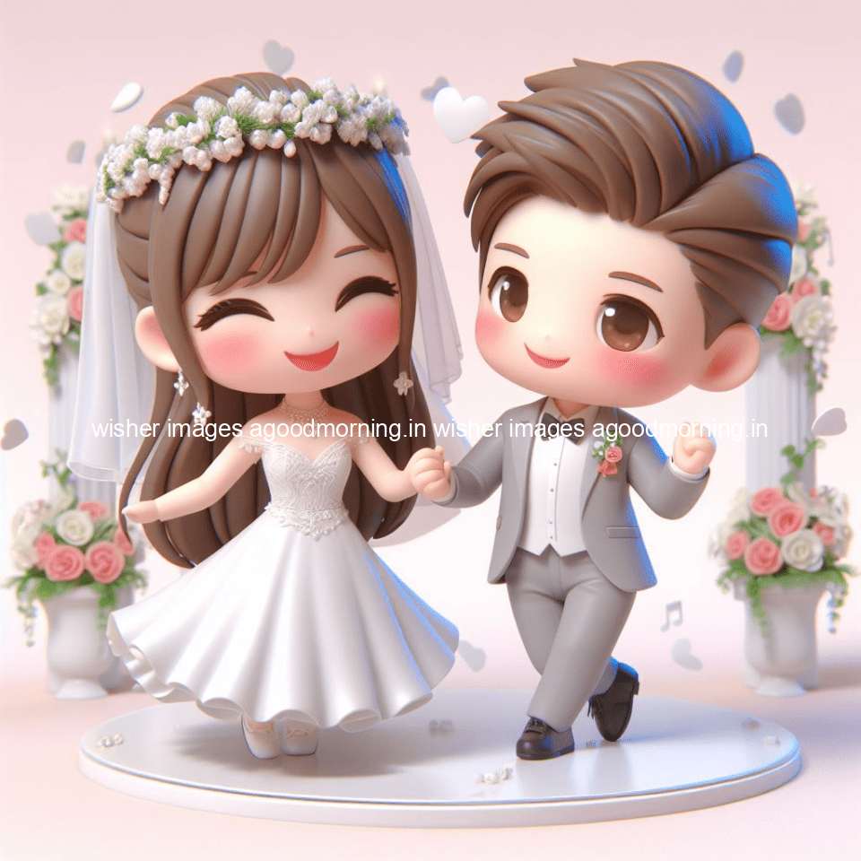 cute d couple wallpaper couple enjoy the wedding with beautiful wedding dress amazing background with flowers and blending colours ()