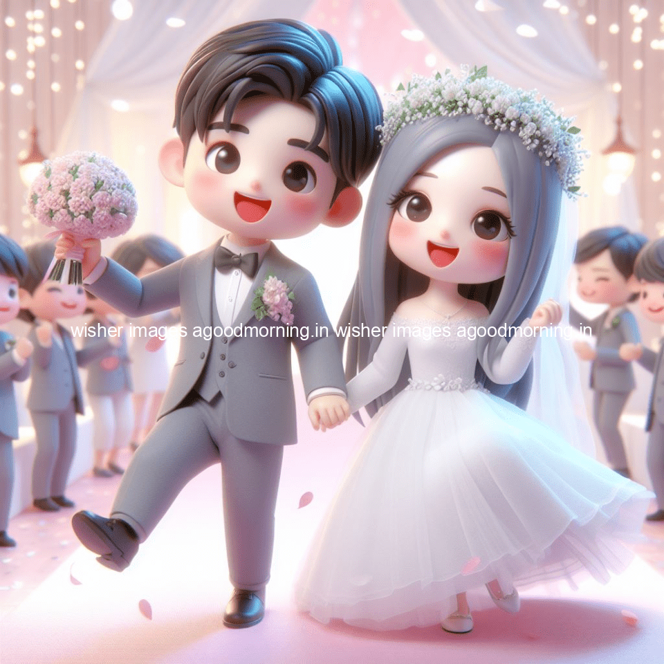 cute d couple wallpaper couple enjoy the wedding with beautiful wedding dress amazing background with flowers and blending colours ()