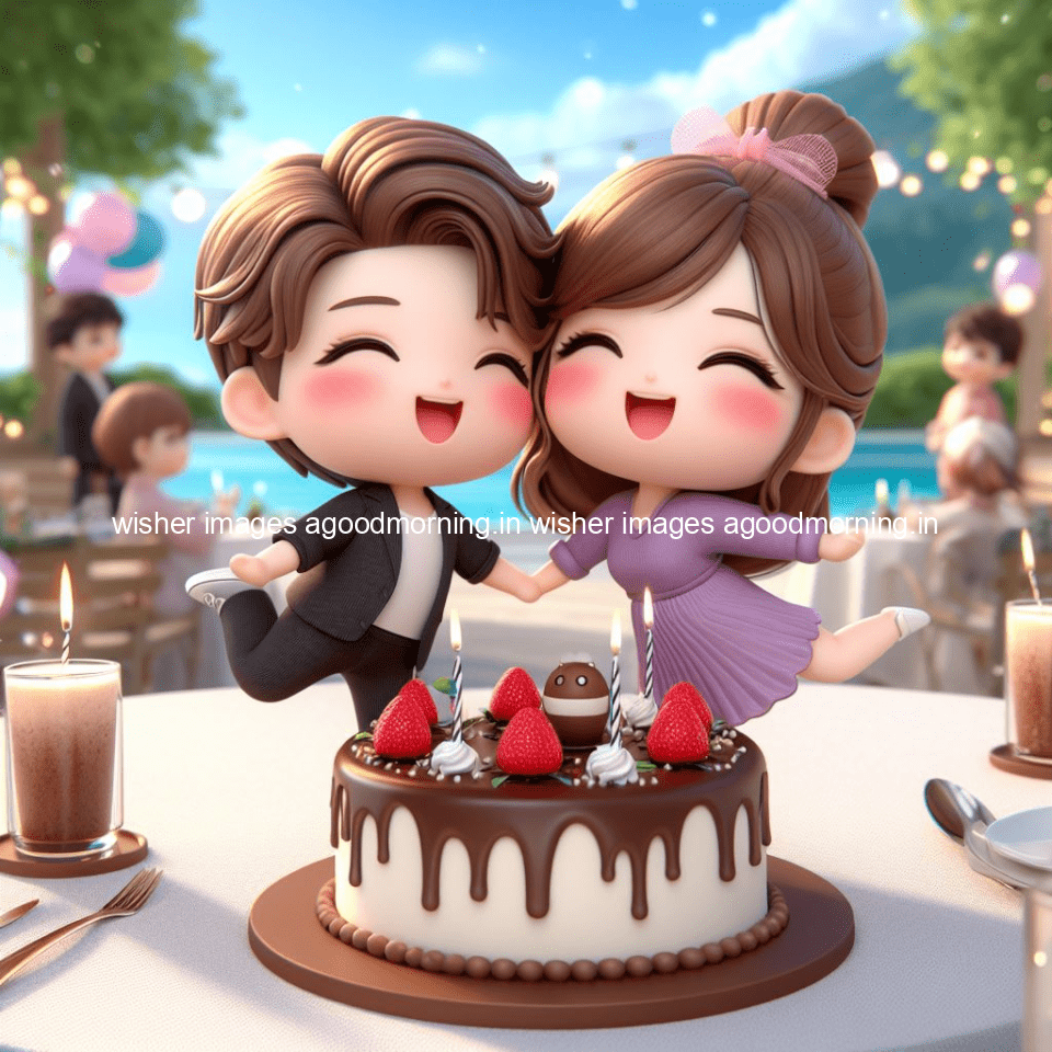 cute couple cake images beautiful background with amazing love vibes with amazing moment full of joy ()