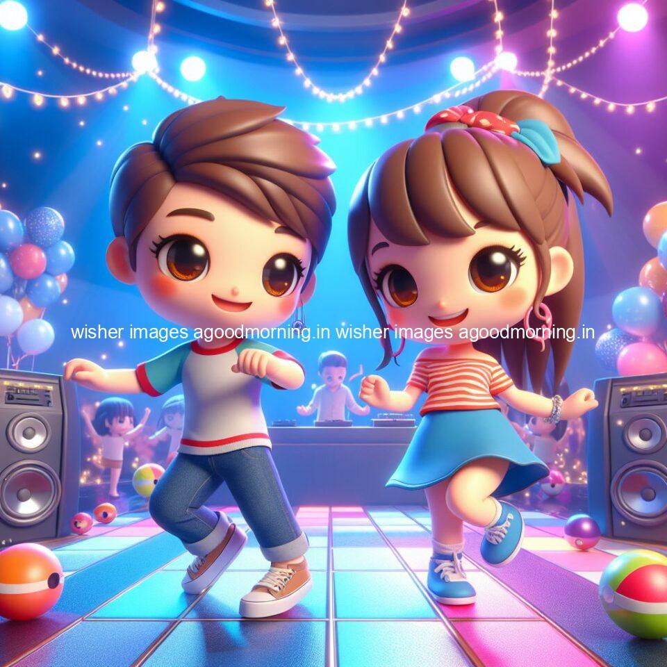 cute couple dancing amazing lights in dic with full of party vibes set ()