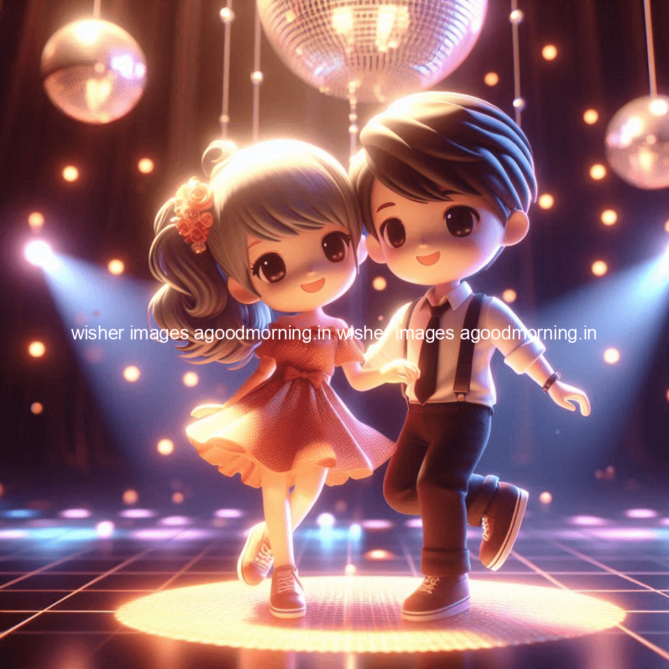 cute couple dancing amazing lights in dic with full of party vibes set ()