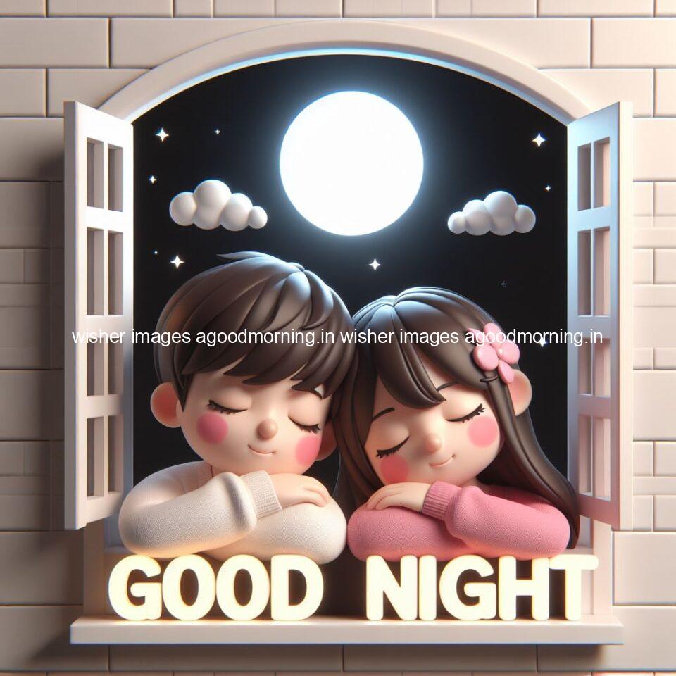 good Night images with couple cute d couple is seating together with night vibes blue agoodmorning ()