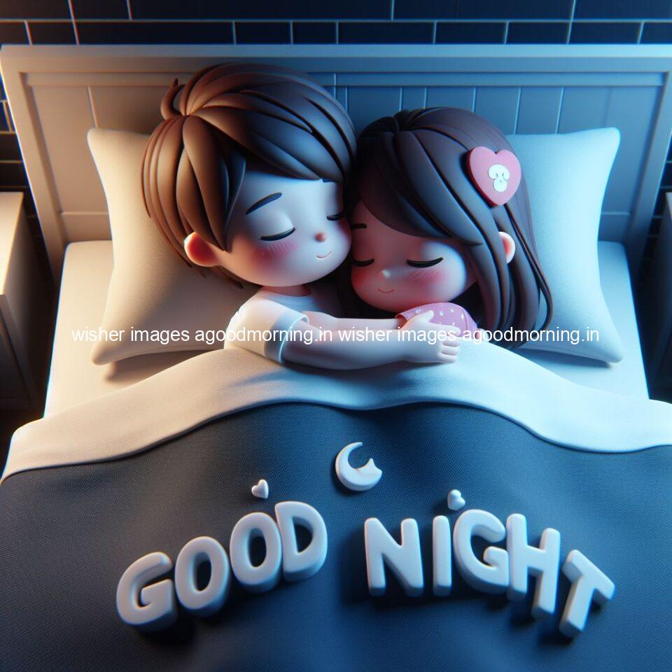 good Night images with couple cute d couple is seating together with night vibes blue agoodmorning ()