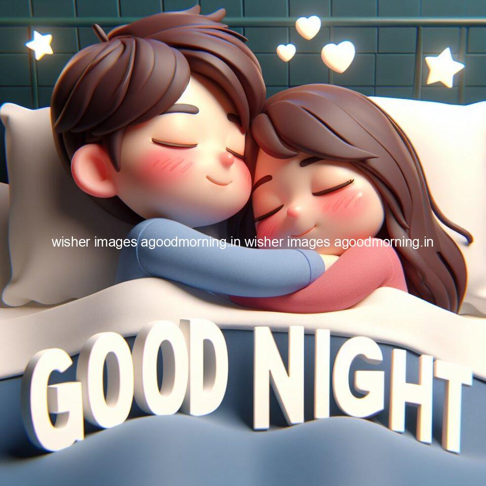 good Night images with couple cute d couple is seating together with night vibes blue agoodmorning ()