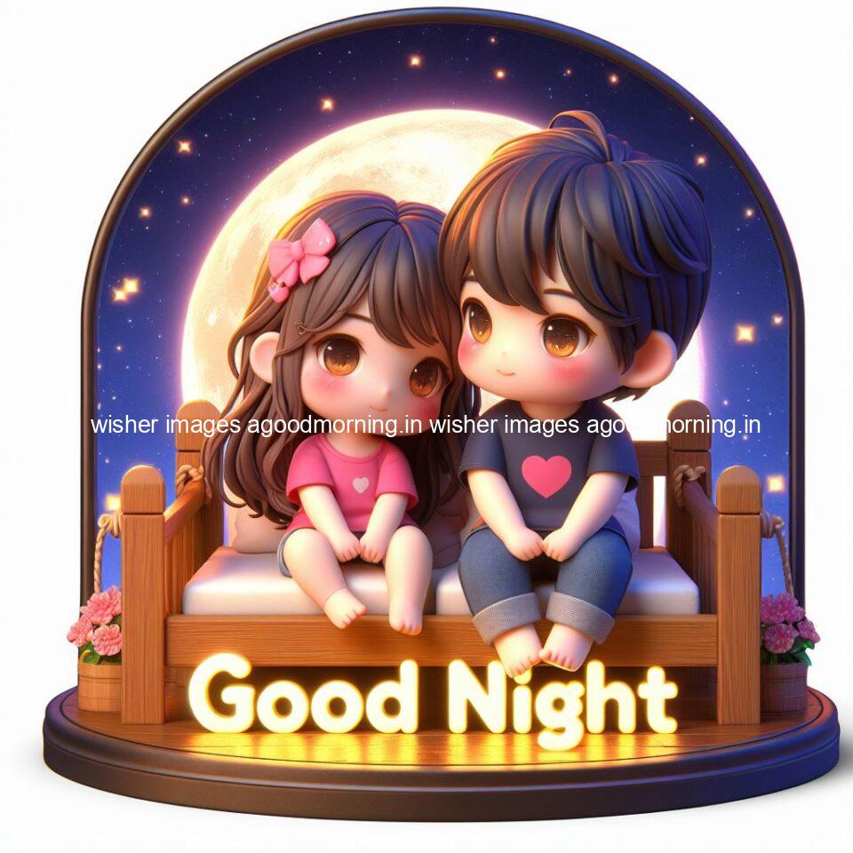 good Night images with couple cute d couple is seating together with night vibes blue agoodmorning ()