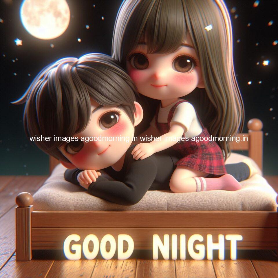 good Night images with couple cute d couple is seating together with night vibes blue agoodmorning ()