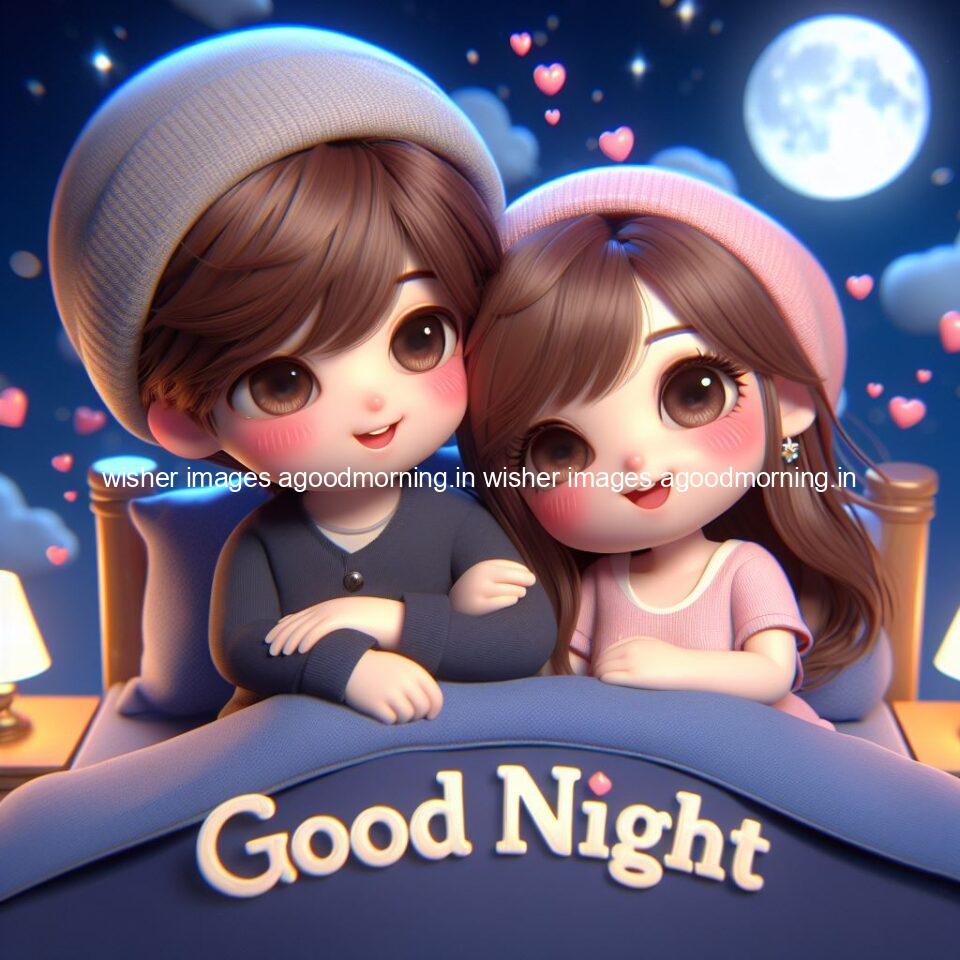 good Night images with couple cute d couple is seating together with night vibes blue agoodmorning ()