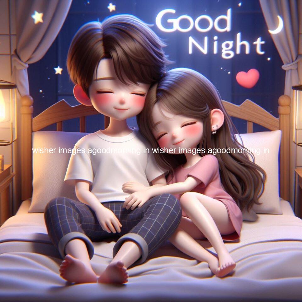 good Night images with couple cute d couple is seating together with night vibes blue agoodmorning ()