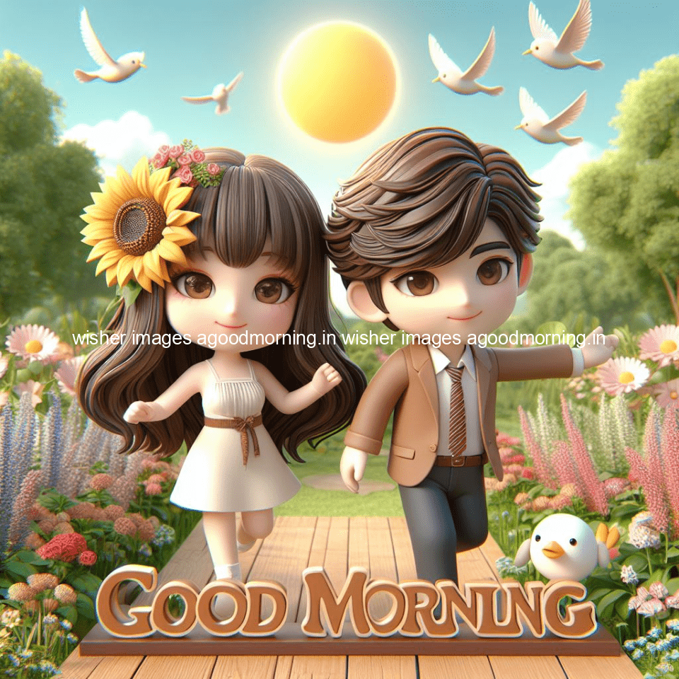 135+ Good Morning Couple Images || Free Download 18 good morning couple images couple is walking in garden with all around flowers are placed with butterfly morning vibes ()