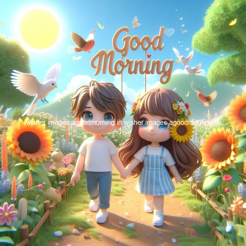 135+ Good Morning Couple Images || Free Download 54 good morning couple images couple is walking in garden with all around flowers are placed with butterfly morning vibes ()