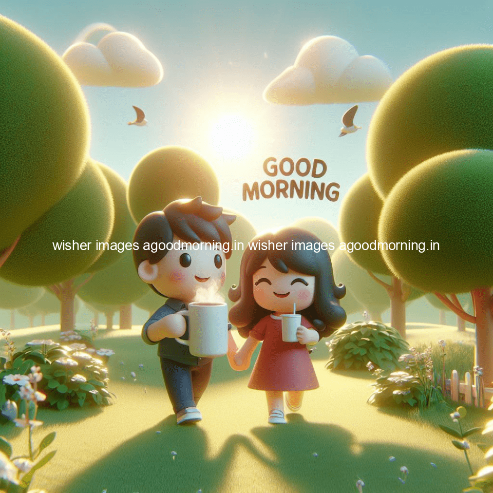 135+ Good Morning Couple Images || Free Download 34 good morning couple images couple is walking in garden with all around flowers are placed with butterfly morning vibes ()