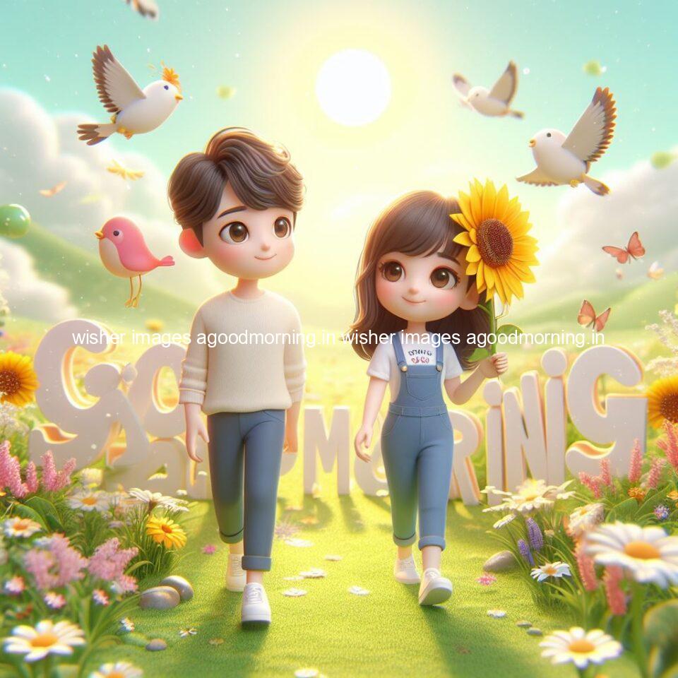 135+ Good Morning Couple Images || Free Download 85 good morning couple images couple is walking in garden with all around flowers are placed with butterfly morning vibes ()