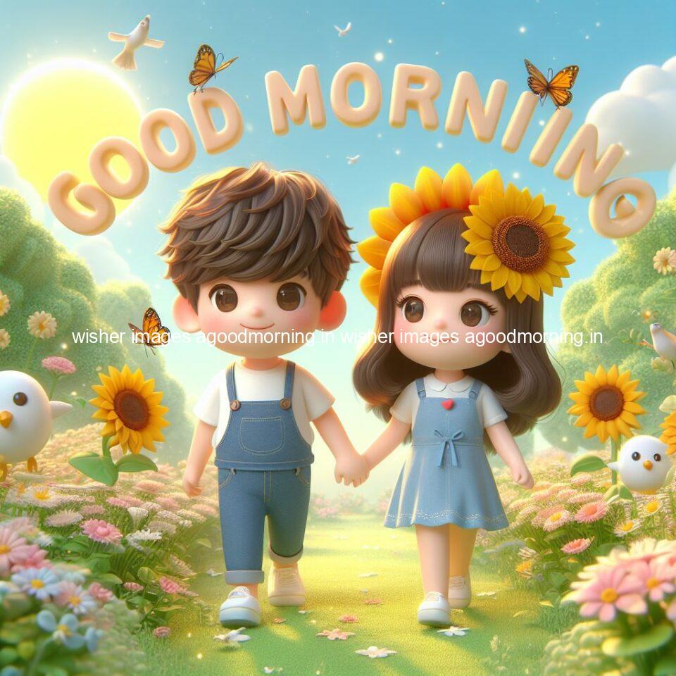 135+ Good Morning Couple Images || Free Download 92 good morning couple images couple is walking in garden with all around flowers are placed with butterfly morning vibes ()