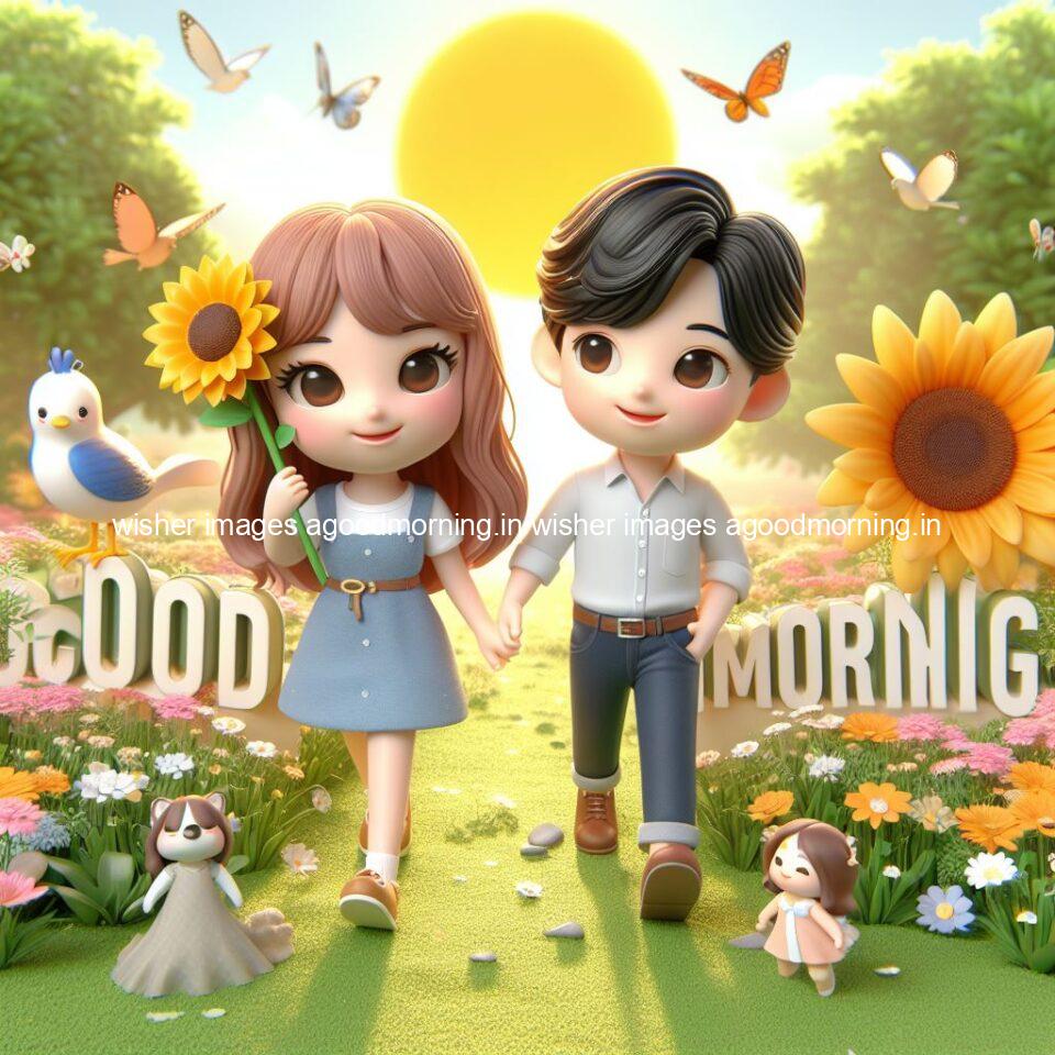 135+ Good Morning Couple Images || Free Download 101 good morning couple images couple is walking in garden with all around flowers are placed with butterfly morning vibes ()