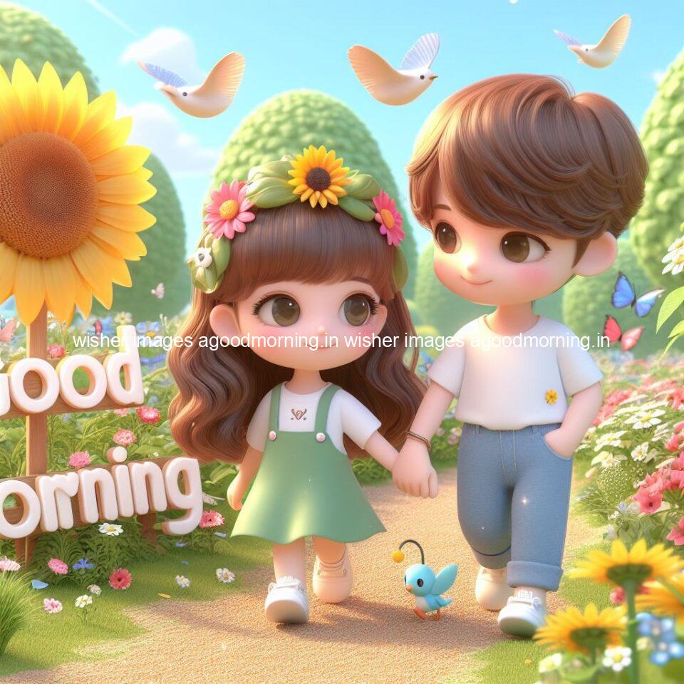 135+ Good Morning Couple Images || Free Download 108 good morning couple images couple is walking in garden with all around flowers are placed with butterfly morning vibes ()