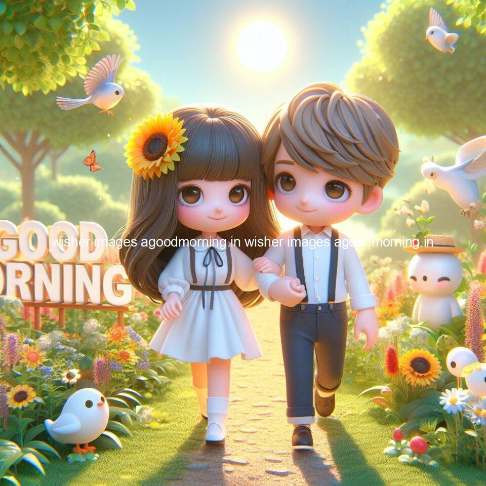 135+ Good Morning Couple Images || Free Download 114 good morning couple images couple is walking in garden with all around flowers are placed with butterfly morning vibes ()