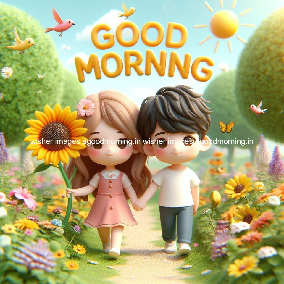 135+ Good Morning Couple Images || Free Download 121 good morning couple images couple is walking in garden with all around flowers are placed with butterfly morning vibes ()