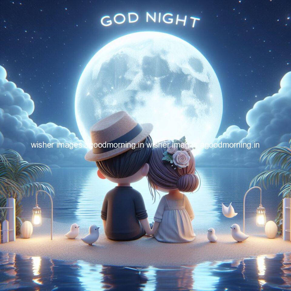 145+ Good Night Couple Images || Free Download 111 good night couple image with behind the beautifull moon the couple is walking in road with good night ()