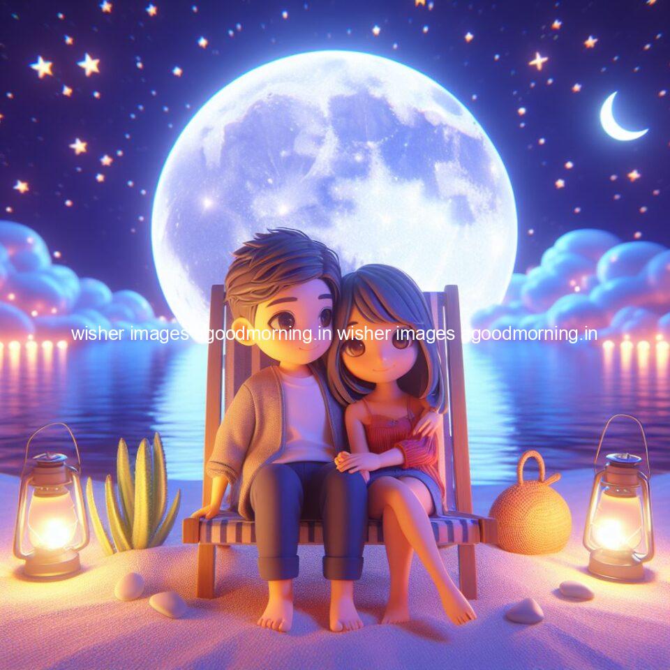145+ Good Night Couple Images || Free Download 114 good night couple image with behind the beautifull moon the couple is walking in road with good night ()