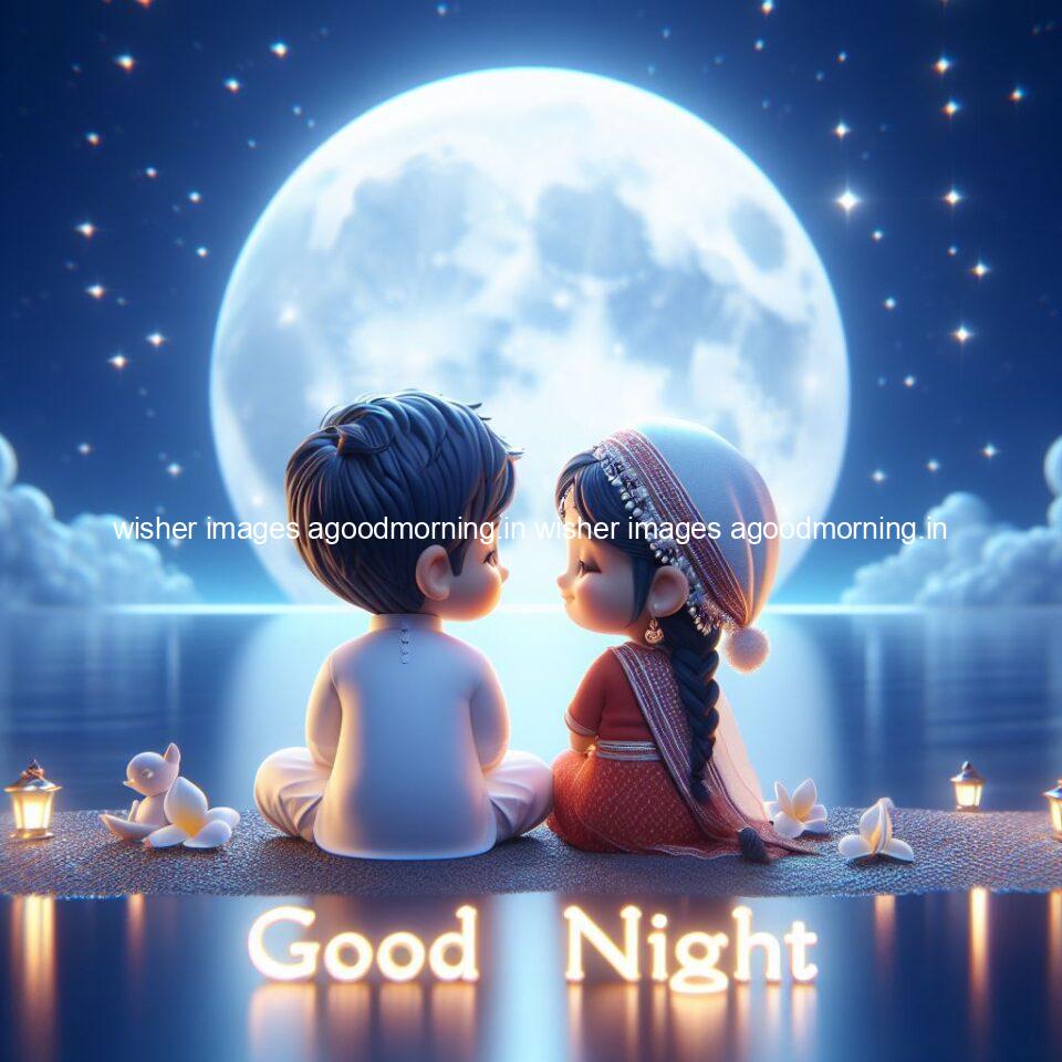 145+ Good Night Couple Images || Free Download 129 good night couple image with behind the beautifull moon the couple is walking in road with good night ()