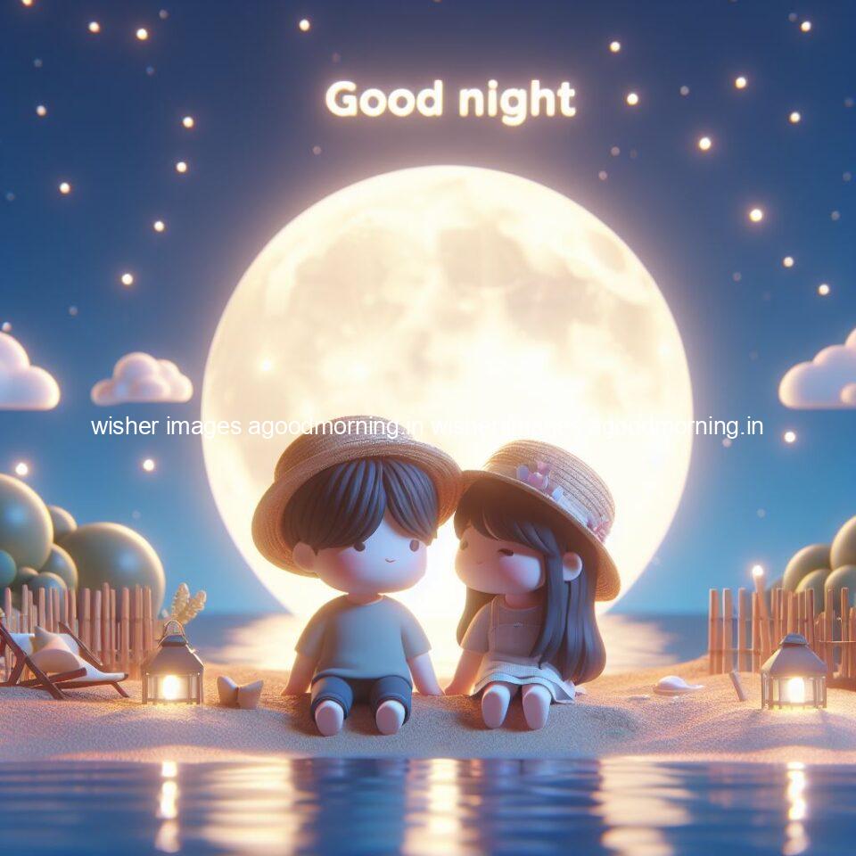 145+ Good Night Couple Images || Free Download 132 good night couple image with behind the beautifull moon the couple is walking in road with good night ()