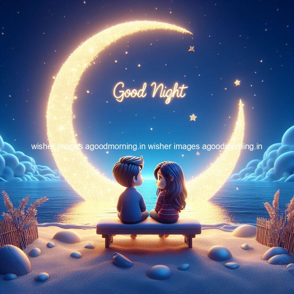 145+ Good Night Couple Images || Free Download 141 good night couple image with behind the beautifull moon the couple is walking in road with good night ()