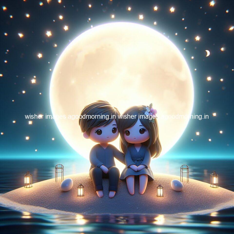 145+ Good Night Couple Images || Free Download 143 good night couple image with behind the beautifull moon the couple is walking in road with good night ()