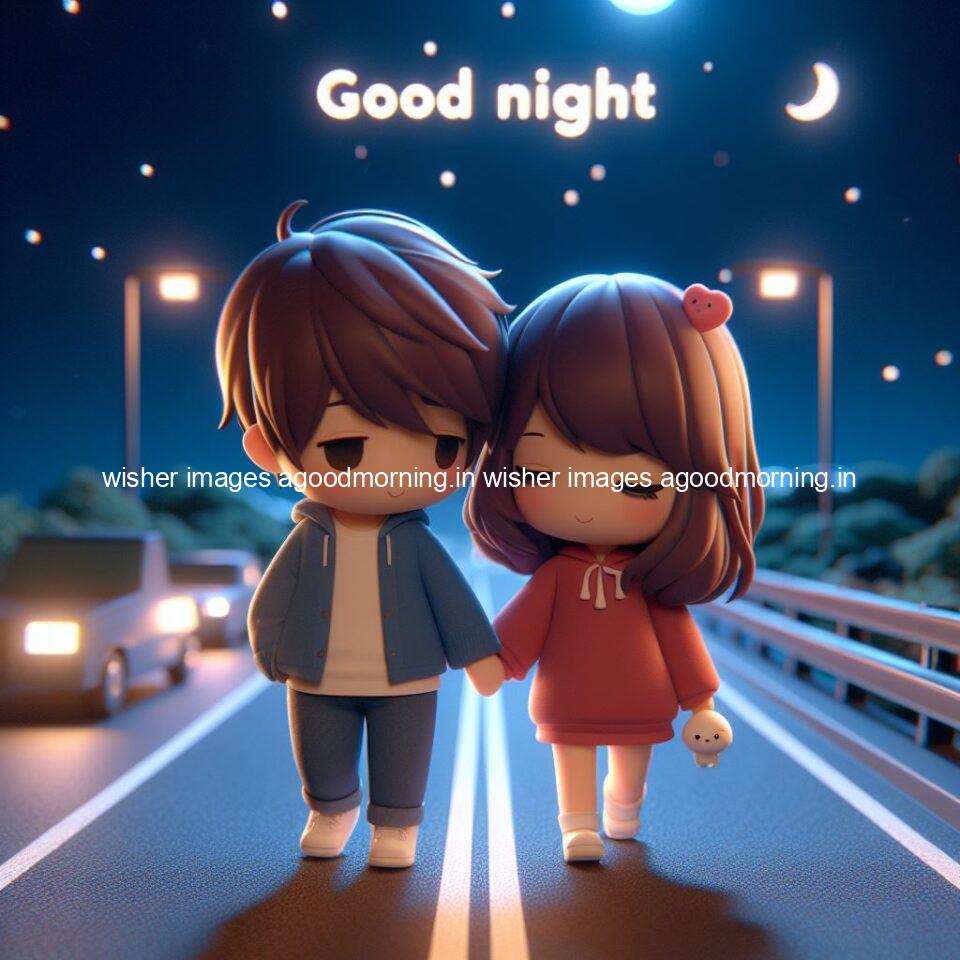 145+ Good Night Couple Images || Free Download 68 good night couple image with behind the beautifull moon the couple is walking in road with good night ()
