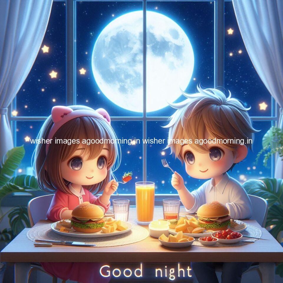 145+ Good Night Couple Images || Free Download 105 good night couple image with behind the beautifull moon the couple is walking in road with good night ()