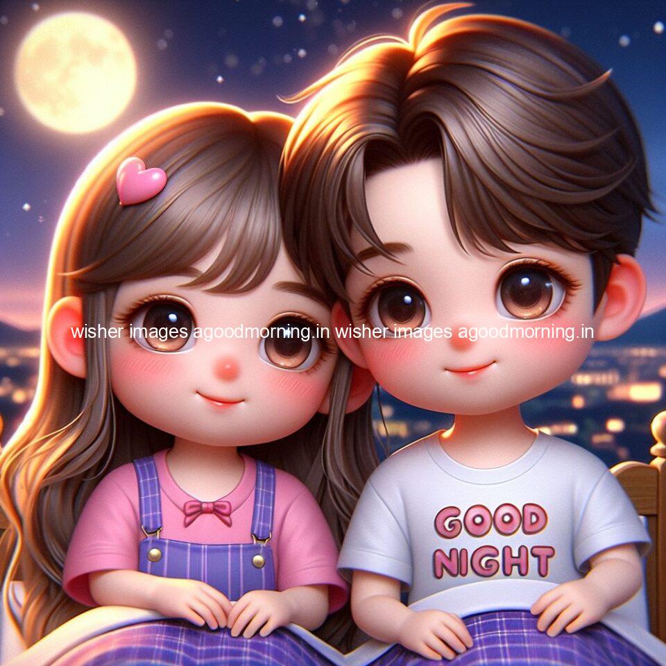 good night images couple romantic cute d couple is seating together with night vibes blue agoodmorning ()