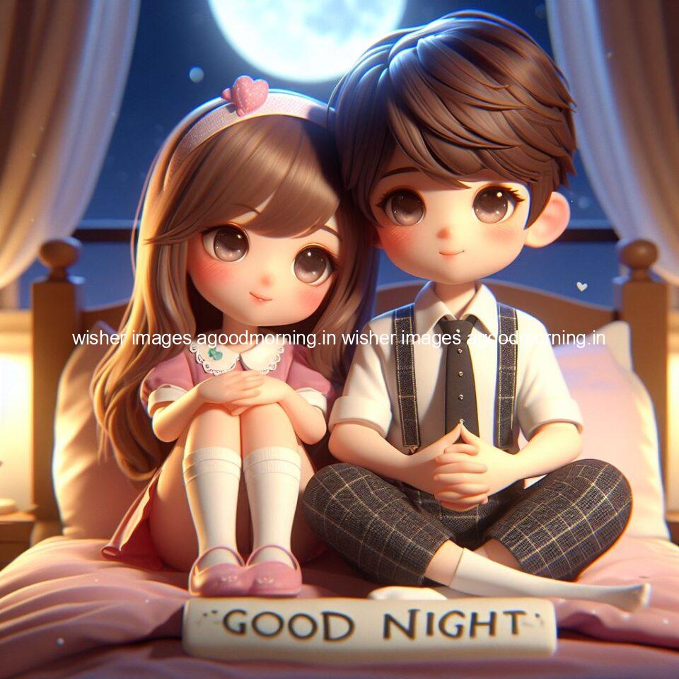 good night images couple romantic cute d couple is seating together with night vibes blue agoodmorning ()