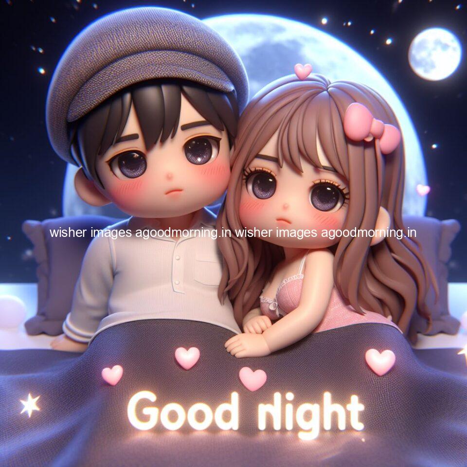 good night images couple romantic cute d couple is seating together with night vibes blue agoodmorning ()