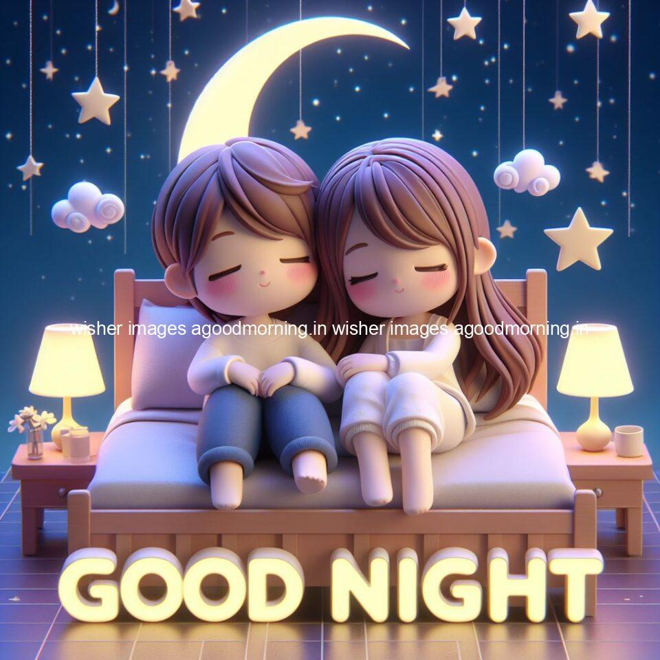 good night images couple romantic cute d couple is seating together with night vibes blue agoodmorning ()