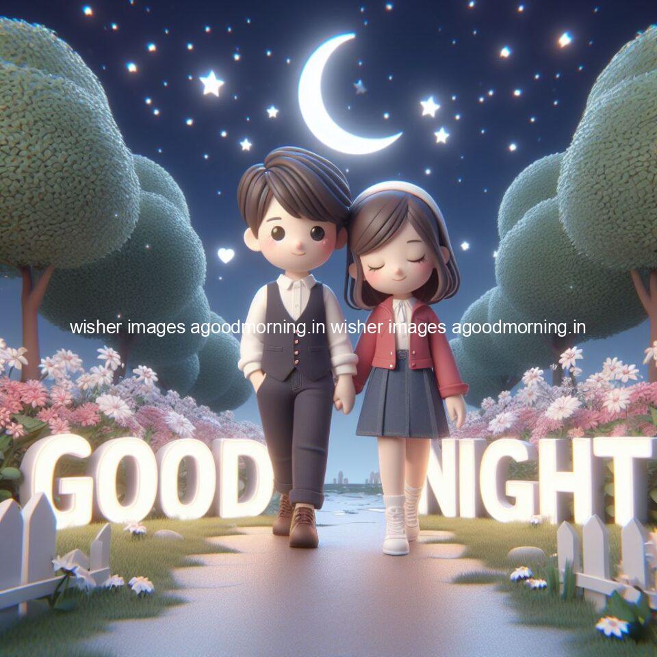 good night images couple romantic cute d couple is seating together with night vibes blue agoodmorning ()