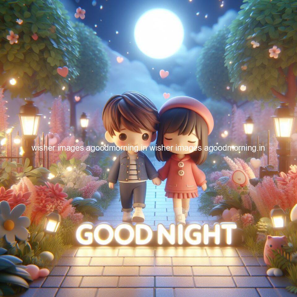 good night images couple romantic cute d couple is seating together with night vibes blue agoodmorning ()