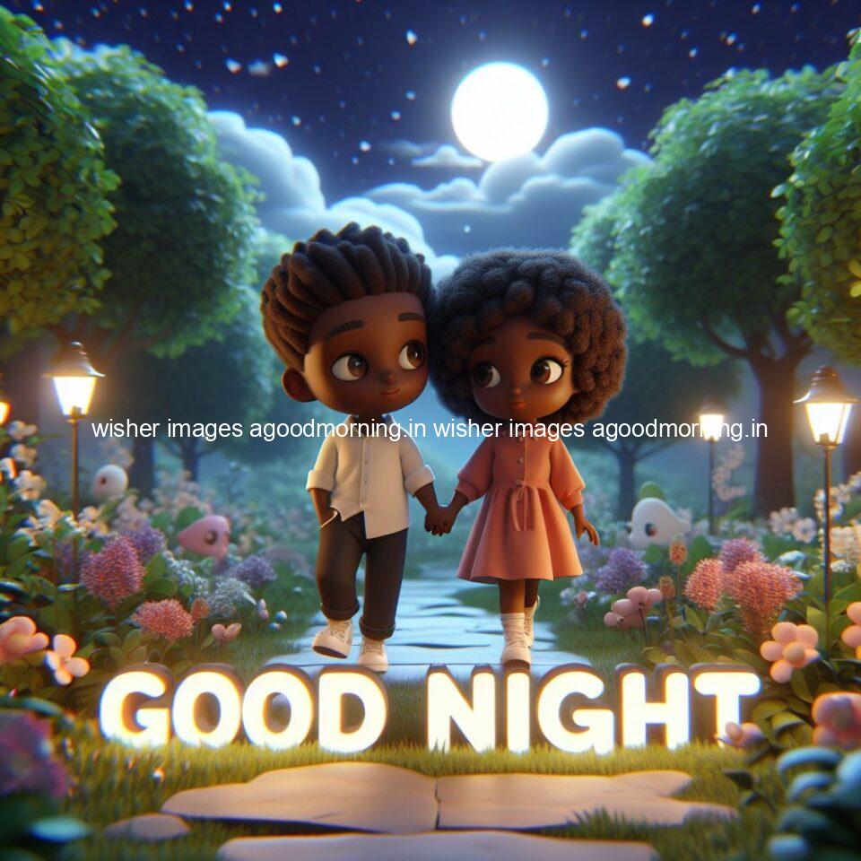 good night images couple romantic cute d couple is seating together with night vibes blue agoodmorning ()