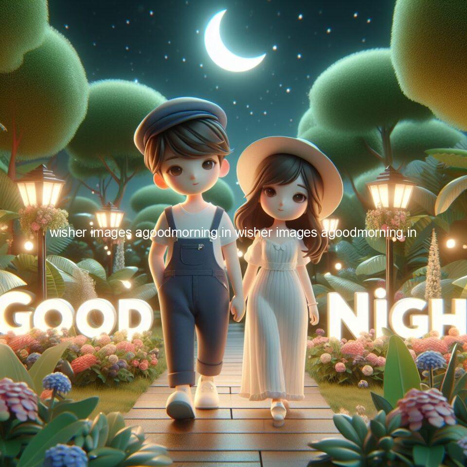 good night images couple romantic cute d couple is seating together with night vibes blue agoodmorning ()