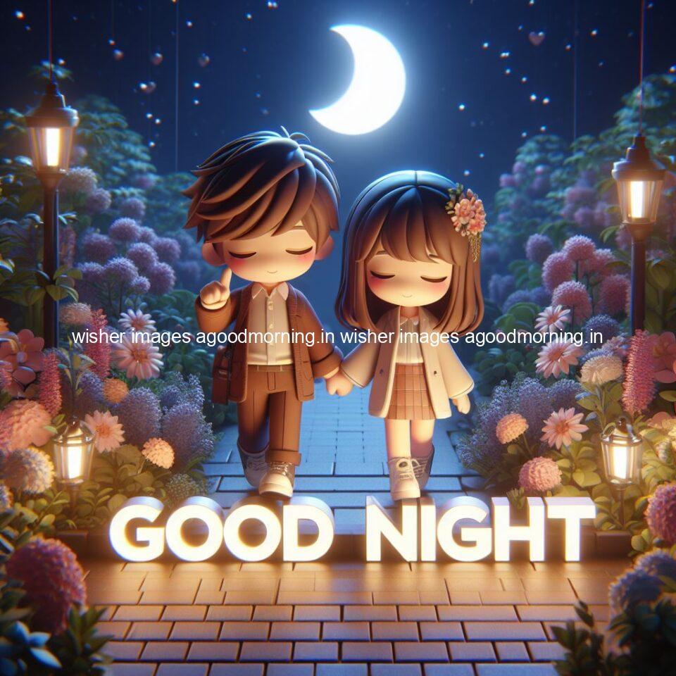 good night images couple romantic cute d couple is seating together with night vibes blue agoodmorning ()