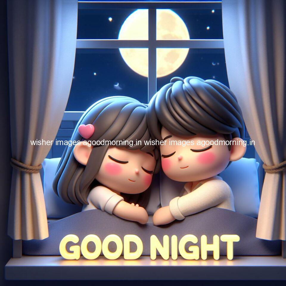 good night images couple romantic cute d couple is seating together with night vibes blue agoodmorning ()