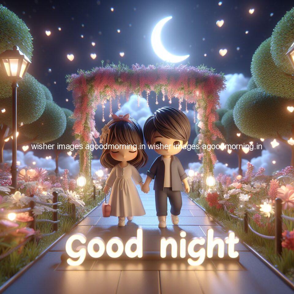 good night images couple romantic cute d couple is seating together with night vibes blue agoodmorning ()