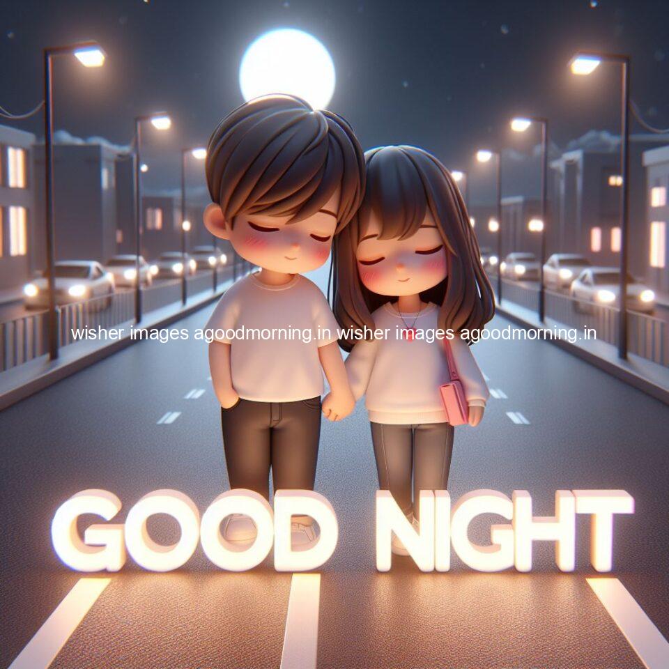 good night images couple romantic cute d couple is seating together with night vibes blue agoodmorning ()