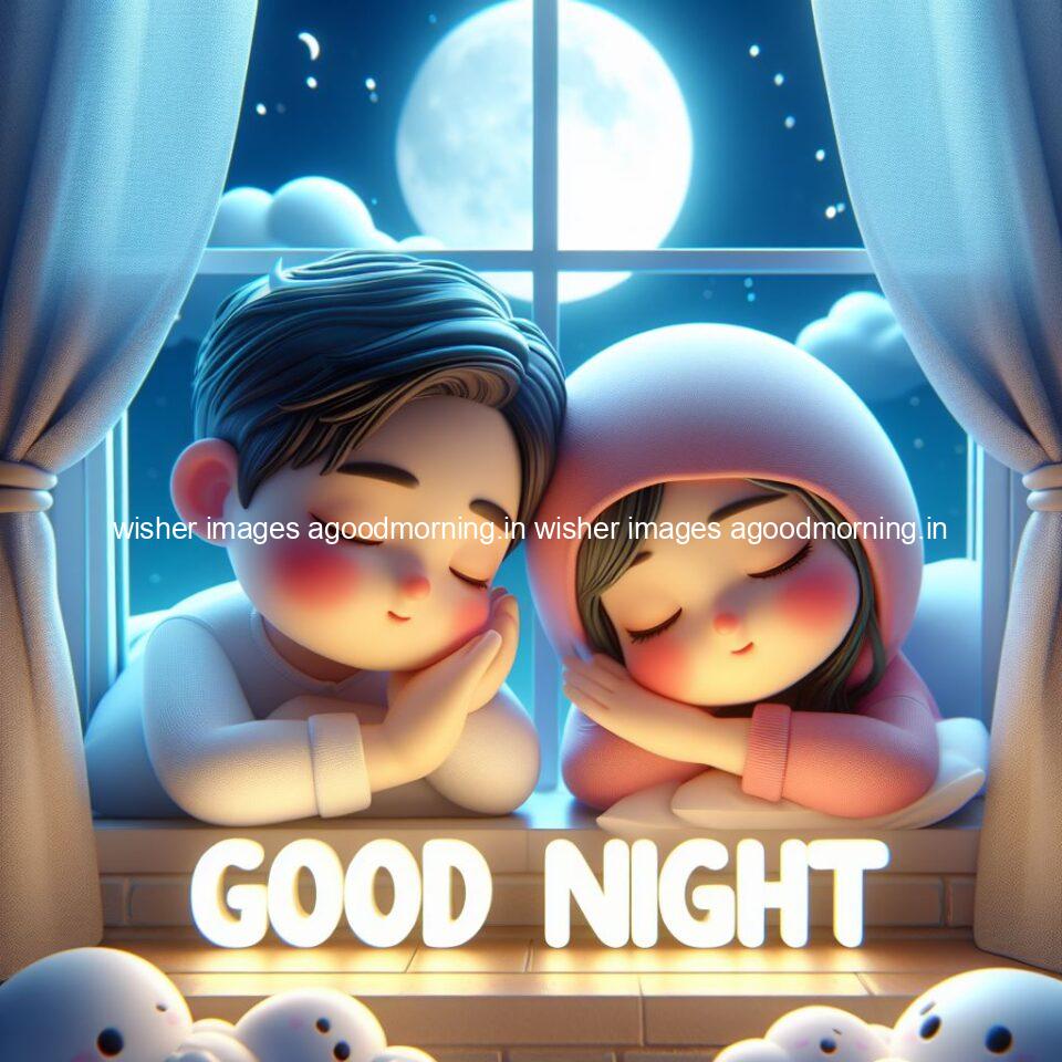 good night images couple romantic cute d couple is seating together with night vibes blue agoodmorning ()