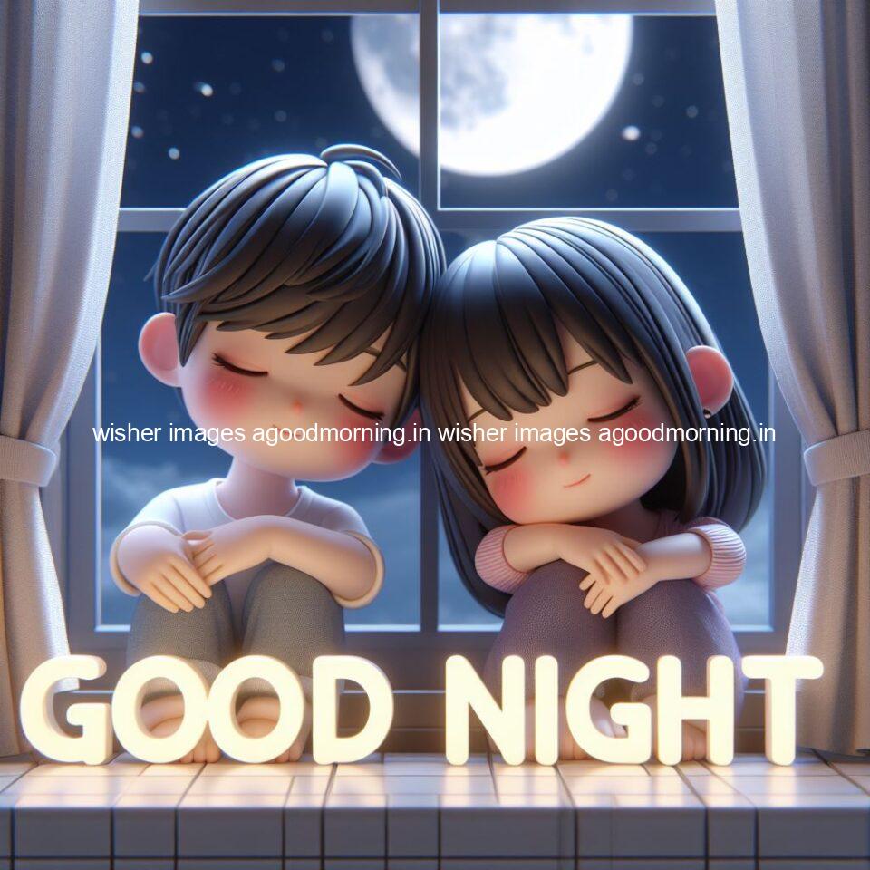 good night images couple romantic cute d couple is seating together with night vibes blue agoodmorning ()