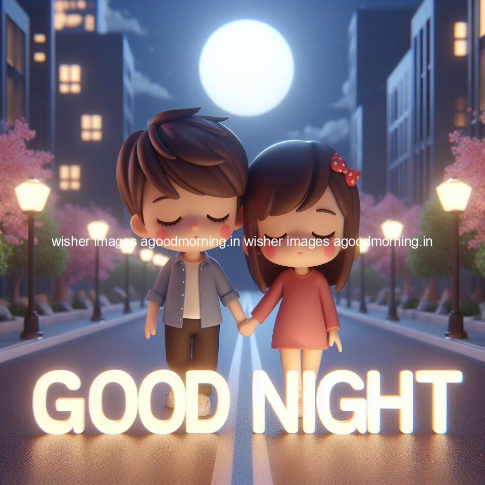 good night images couple romantic cute d couple is seating together with night vibes blue agoodmorning ()