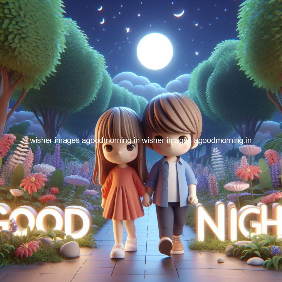 good night images couple romantic cute d couple is seating together with night vibes blue agoodmorning ()