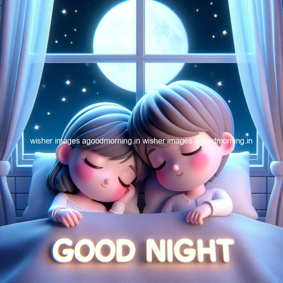 good night images couple romantic cute d couple is seating together with night vibes blue agoodmorning ()