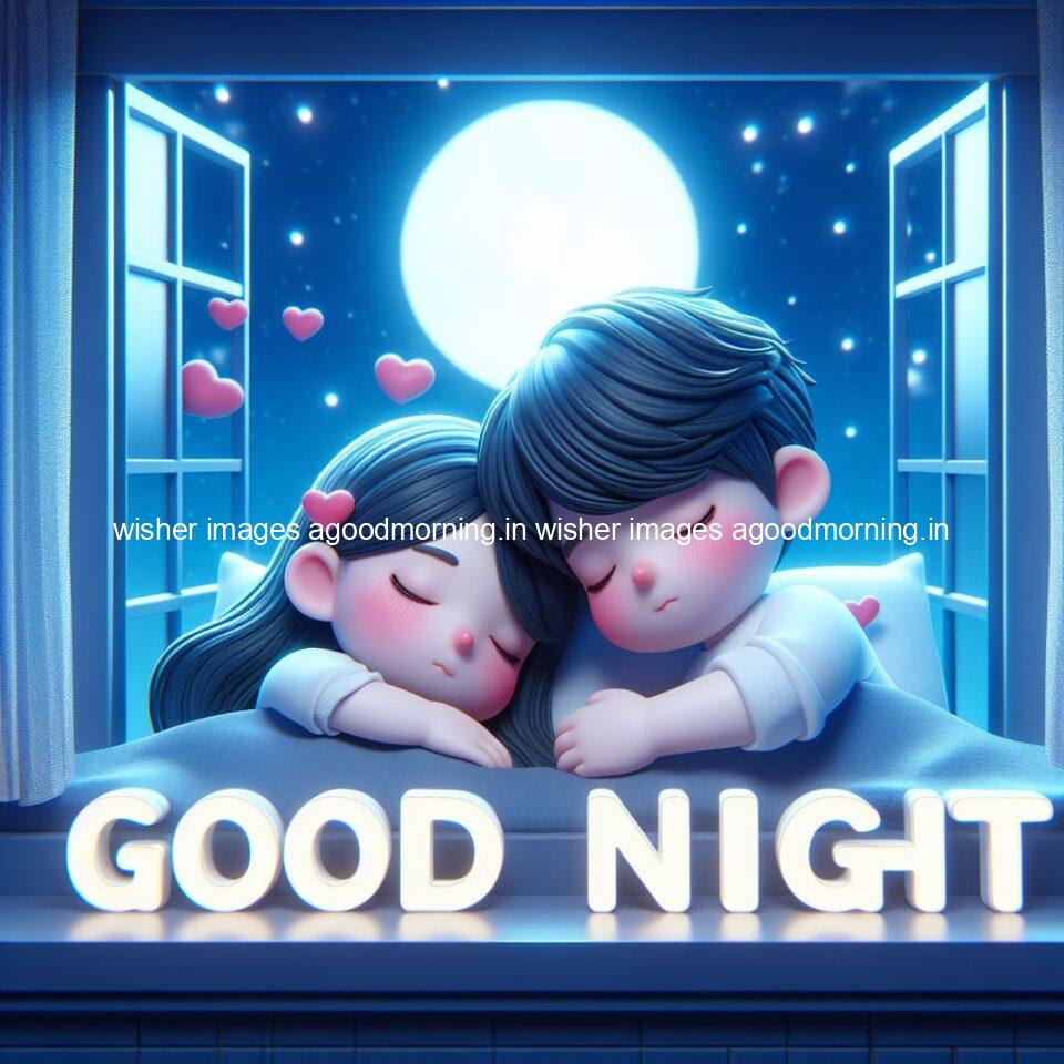 good night images couple romantic cute d couple is seating together with night vibes blue agoodmorning ()