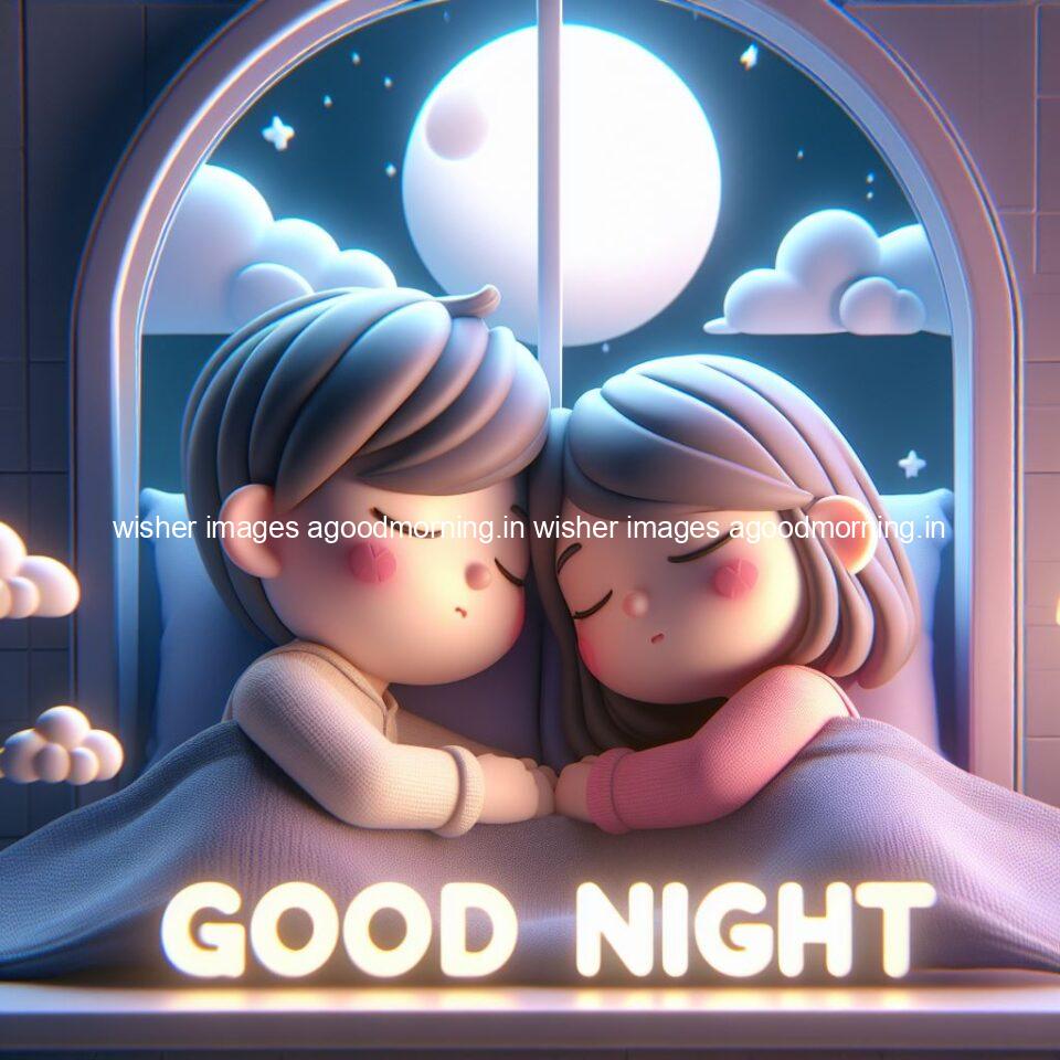 good night images couple romantic cute d couple is seating together with night vibes blue agoodmorning ()